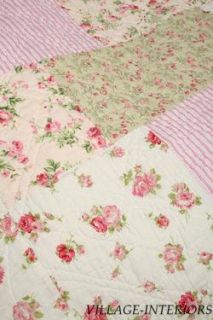 CLEARANCE Chic Shabby Pink Rose Elizabeth Patchwork Quilted Pillow