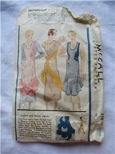 Vtg McCall Sewing Pattern Apron with Flounce Applique 248 1930S