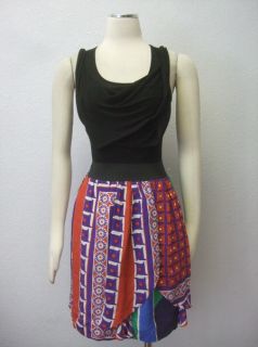 Edme Esyllte Anthropologie Contemporary Print Colorful Silk Full Skirt