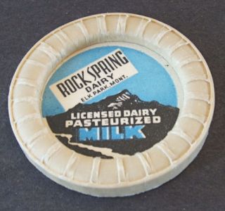 Old Milk Bottle Cap Rock Springs Dairy Elk Park Montana