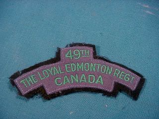 One 49th The Loyal Edmonton Regiment Canada Shoulder Patch