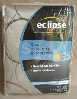 Eclipse Thermaback Meridian Blackout Grommet Window Panel, Linen 42 x