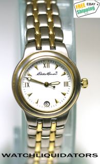 Nice Looking Eddie Bauer® Gold Tone Brushed & Polished Steel Band