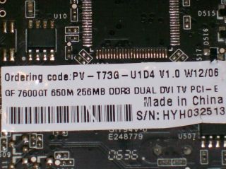 GT 256MB 128bit GDDR3 650M PVT73GU13G Dual DVI PCI E Video Card