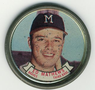 1964 Topps Coins 33 Eddie Mathews Milwaukee Braves HOF