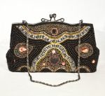Elegant Evening Bag Black Beaded Handbag Vintage Style