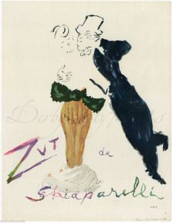  Linen Backed 1949 Elsa Schiaparelli Perfume Ad ZUT by Vertes