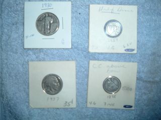 US Coin Lot 1857 Seated Half Dime 1875 Dime Above Bow Barber Nickle