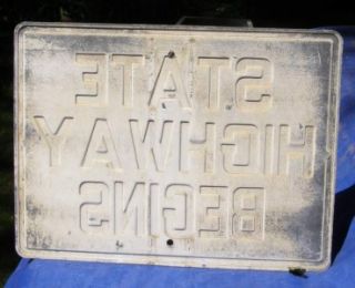 Early State Highway signs (2) early beaded scotchlite. Rare pair.
