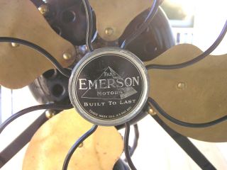 Antique Emerson Electric Fan 19646 Parker Brass Blades 12 inch