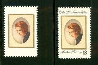 Edna Vincent Millay 18c Error Stamp 1926A RARE