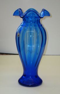  Fenton Glass Cobalt Blue Vase 3240KN