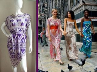 Emilio Pucci Vtg 1960s Silk Kaftan Caftan Tunic Cover Up Poncho Dress