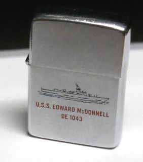 Vintage 1965 U s s Edward McDonnell de 1043 Zippo Lighter