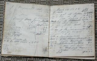 above the account book and the papers laid in looseleaf