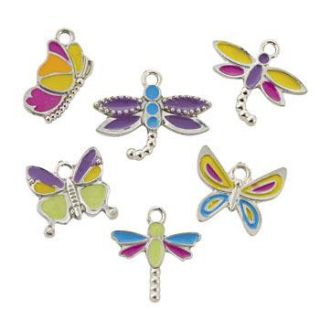 Enamel Dragonfly and Butterfly Charms Insect Bugs Jewelry Craft