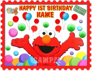 Elmo for 1st or Any Age Birthday Edible Cake Topper Image Decorations