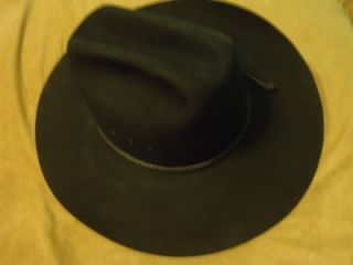 Resistol Western Black Felt XXXX Beaver Cowboy Hat w Care Kit Size 7 1