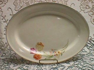 Edwin M Knowles Hostess 15 inch Large Platter with Tulips