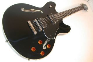 Oscar Schmidt Delta King Blues Semi Hollow Guitar, Black, OE30B
