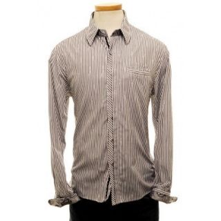 Mens ENGLISH LAUNDRY SCOTT WEILAND Black Stripe Woven Shirt Size M