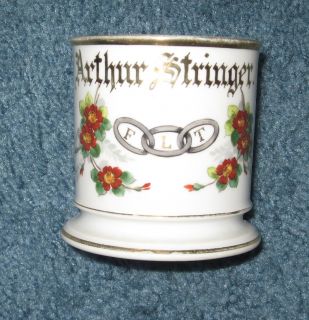 Vintage Fraternal Shaving Mug IOOF Arthur Stringer Nice