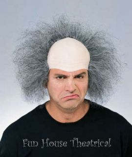 Albert Einstein Comedic Bald Cap Old Man Wig Halloween Costume