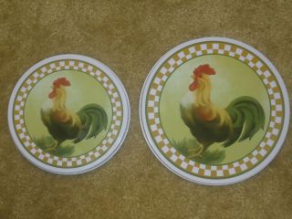 Stove Burner Cover Set for Electric Stove 2pc Rooster Themed Brand New