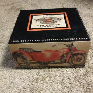 1933 Harley Davidson Motorcycle w Sidecar Collectible Bank MINT