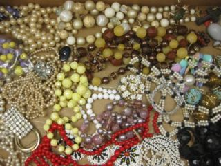 Vintage Necklace Junk Lot Beads Crackle etc Craft Destash Repurpose