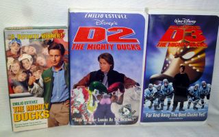  DUCKS~ SET OF 3 VHS MOVIES~ THE MIGHTY DUCKS 1~D2~D3~ EMILIO ESTEVEZ