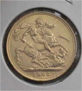 1903 Australia Gold Coin Sovereign Edward Melburn AU