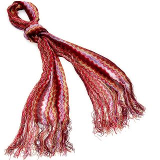 Serena Williams Zigzag Shimmer Scarf with Fringe Detail at