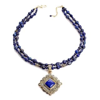 Studio Barse Blue Lapis Bronze Pendant with 17 1/2 Necklace