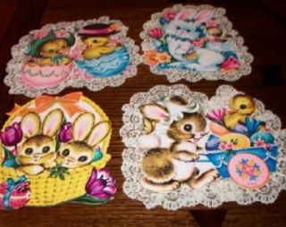 Vintage Carrington Easter Decorations``Bunnies Chicks