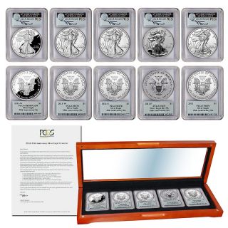 2011 25th Anniversary Silver Eagle Walking Liberty Coin Set