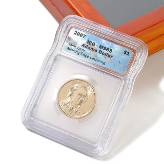 Coin Collector John Adams No Rim Error Dollar MS63 or Better