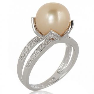  Rings Fashion Imperial Pearls 10 11mm Cultured Golden South Sea Pearl