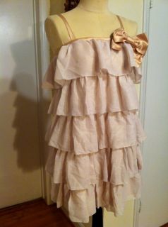 Erin Featherston Gold Satin Tiered Holiday Party Dress 9