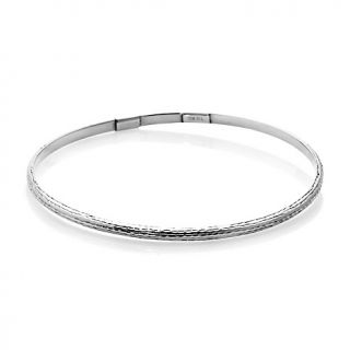 Jewelry Bracelets Bangle MAJ® 10K White Gold Diamond Cut Slip On