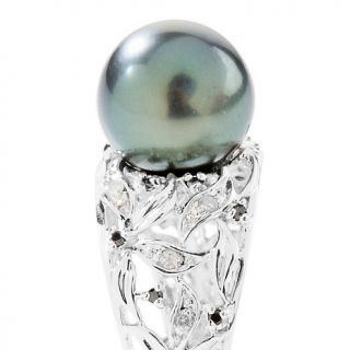 Designs by Turia 10 11mm Cultured Tahitian Pearl and Diamond Sterling