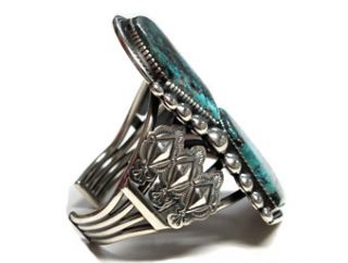 Ernest Roy Begay –Extraordinary Two Turquoise Rock Cuff