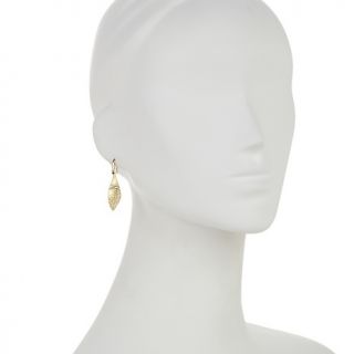 Jewelry Earrings Drop 14K Gold Twisted Leaf Motif Dangle Wire