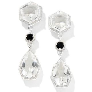  white topaz and black onyx sterling silver earrings rating 13 $ 44