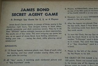 James Bond Secret Agent 007 Game Milton Bradley 1964