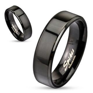 Quality Stainless Steel Black Ring Free Engraving R083