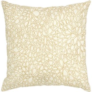 House Beautiful Marketplace 18 x 18 Embroidered Petal Pillow   Cream