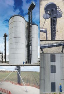 HO Scale Concrete Corn Silos Elevators Ethanol Kit