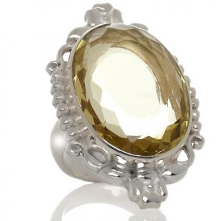 Himalayan Gems™ 18ct Oval Lemon Quartz Sterling Silver Ring