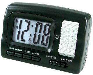 Elgin 3504E Battery Powered Travel Alarm Clock w Stay on Backlight on